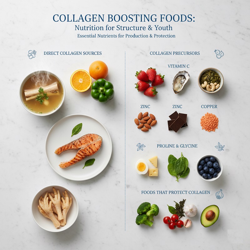 منابع غذایی کلاژن و پیش‌سازهای آن: تغذیه برای ساختار